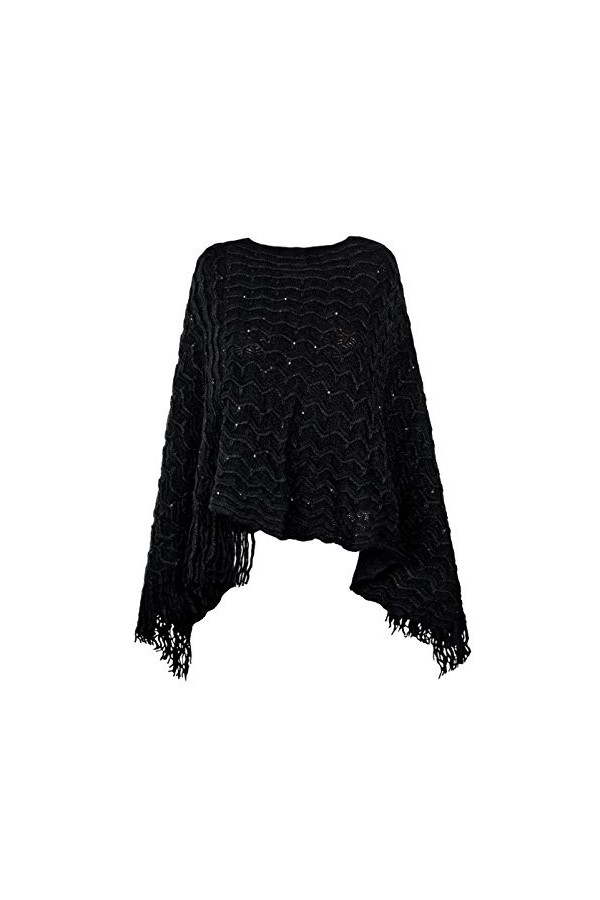Poncho pour femme avec sous-col coupe en forme triangulaire Pull en maille Cape avec housse de coussin de la marque MyBeautyw