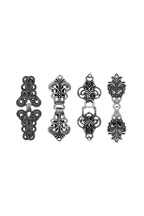 HUSHUI Pull Vintage Clips Châle, 2/4Pcs Pull Vintage Swirl Clip Rétro Châle Col Fermoir Cape Cape Cardigan Clips Chemise Habi