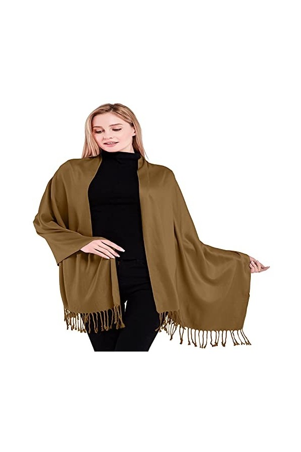 CJ Apparel Beige Mode Solides Couleur Châle Secondes écharpe étole Wrap Châles Pashminas Nouvelle