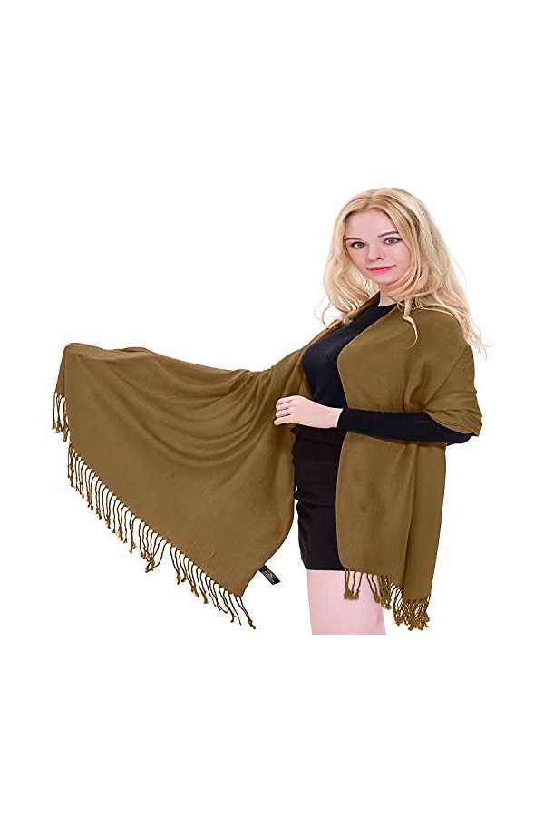 CJ Apparel Beige Mode Solides Couleur Châle Secondes écharpe étole Wrap Châles Pashminas Nouvelle