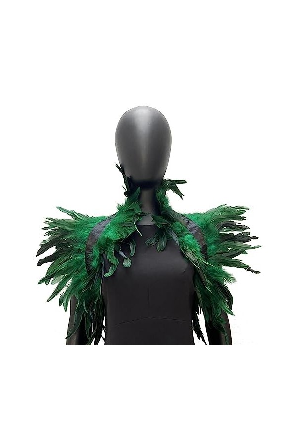 Collier de Plumes, Gothique Plume Haussement dÉpaules Col Châle Costume dHalloween Plume Épaulette Haussement dépaules Cape C