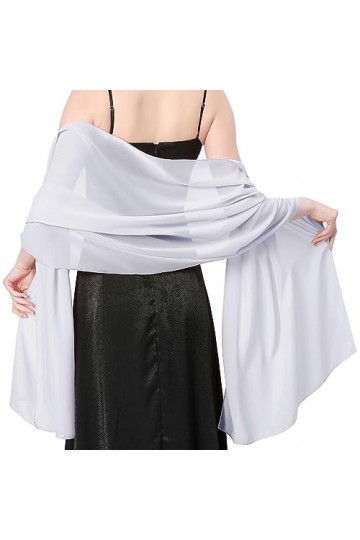 lifwimner Sheer Elégante mousseline de soie écharpes et Wrap robe de soirée femme célébration de mariage Bridal shoulder tiss