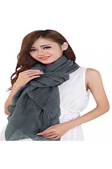 CJ Apparel Gris Voile Châle Conception de couleur unie Écharpe en Voile Wrap Stole Throw Head Wrap Face Cover