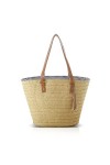 Pahajim Sac de Paille Sac de Plage Femme Tricotage à la Main Style Boho Grande Sac Femme Ete pour les Voyages, les Vacances, 