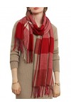 HYUET Écharpe Chale Femme Cachemire Chaud Automne Hiver Pashmina Châle Wrap Grand Foulard Plaid Tantan Tissu avec Glands pour