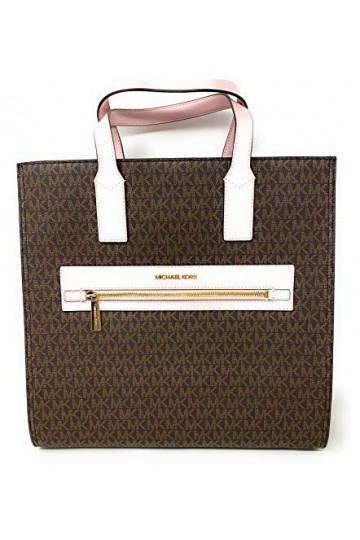 MICHAEL KORS KENLY LARGTE TOTE SHOULDER BAG SATCHEL POWDER BLUSH BROWN