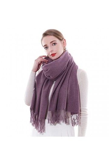 SWAT PANY Écharpe Femme Robe de Soirée Classique Hiver Plaine Écharpe Blanc Étole Femme Festive