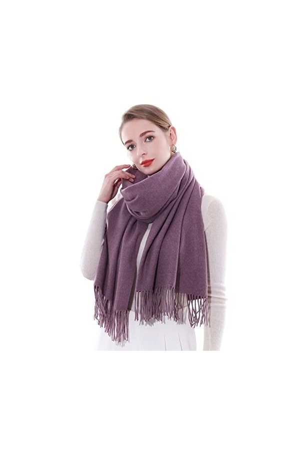 SWAT PANY Écharpe Femme Robe de Soirée Classique Hiver Plaine Écharpe Blanc Étole Femme Festive