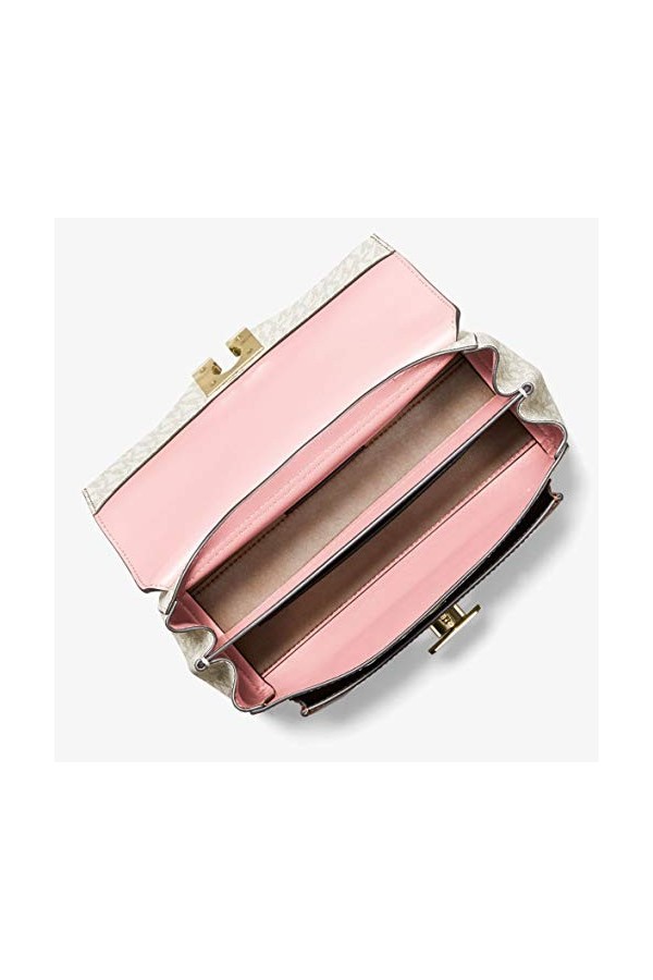 Michael Kors Lita Medium Two-Tone Logo Crossbody Bag, Powder Blush Multi