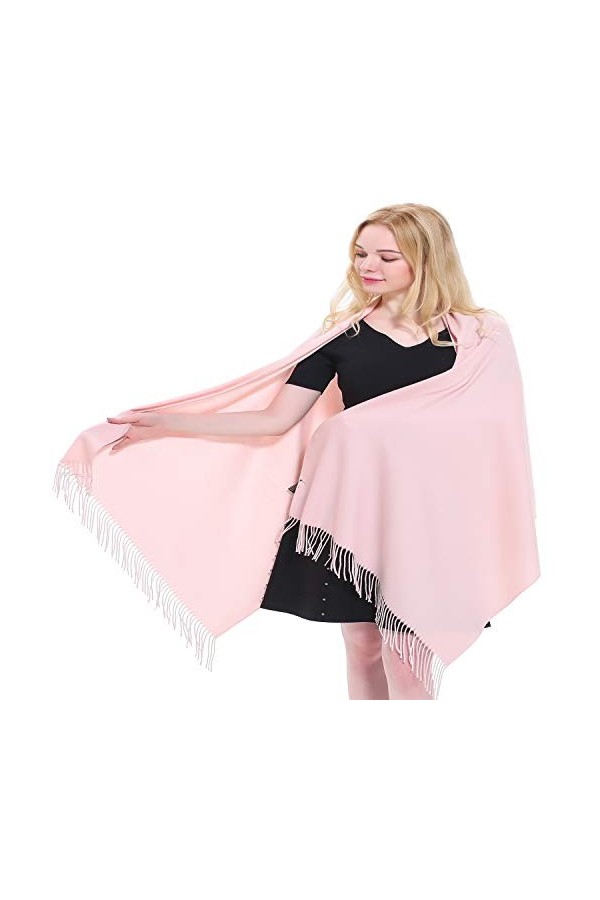 CJ Apparel Bébé Rose Épaisse Solide Couleur Unie Conception Népalaise Châle écharpe étole Wrap Châles Pashminas Nouvelle