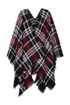 Xnova Poncho Châle Femme Grand Taille, Chaud Ouvert Écharpe Cape Hiver 140 * 135 cm, Tricoté Pull Foulard Plaid Imprimé Mante