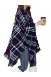 Xnova Poncho Châle Femme Grand Taille, Chaud Ouvert Écharpe Cape Hiver 140 * 135 cm, Tricoté Pull Foulard Plaid Imprimé Mante