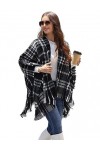 Xnova Poncho Châle Femme Grand Taille, Chaud Ouvert Écharpe Cape Hiver 140 * 135 cm, Tricoté Pull Foulard Plaid Imprimé Mante