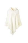 Poncho à Capuche avec Franges Femme Chandail Cape Tricote au Crochet Grand Taille Echarpe Veste Élégant Pull Asymetrique Manc