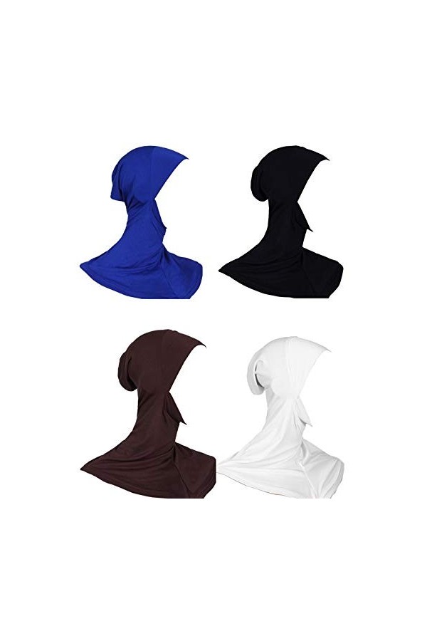 GladThink Femmes Musulmanes Mini Pleine Couvert Hijab Coiffure Foulard Islamique 4 Pièces Set No.8