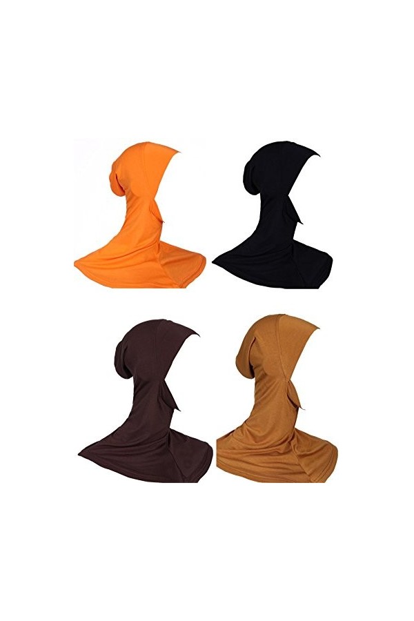 GladThink Femmes Musulmanes Mini Pleine Couvert Hijab Coiffure Foulard Islamique 4 Pièces Set No.8