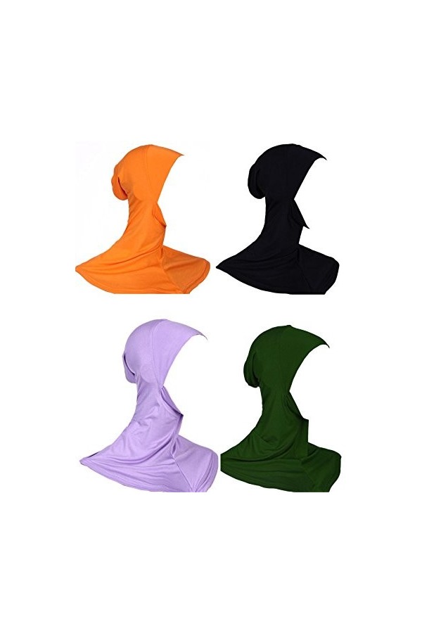 GladThink Femmes Musulmanes Mini Pleine Couvert Hijab Coiffure Foulard Islamique 4 Pièces Set No.8