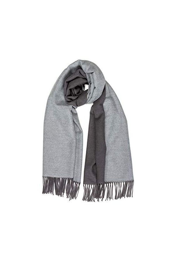 Caspar SC488 Echarpe XL bicolore pour femme, Taille:Taille unique, Couleur:gris clair gris foncé