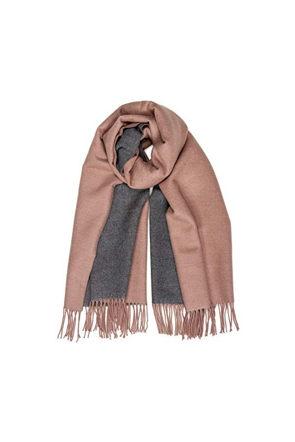 Caspar SC488 Echarpe XL bicolore pour femme, Taille:Taille unique, Couleur:gris clair gris foncé