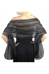 Central Chic soyeux Wrap Étole Châle mariages soirées 24 couleurs - Noir