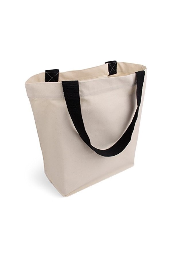 Cottonbagjoe Sac de transport élégant et spacieux - Avec poche intérieure, fermeture éclair et grand fond - Sac en coton - Sa