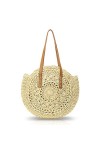 Pahajim Sac de Paille Sac de Plage Femme Tricotage à la Main Style Boho Grande Sac Femme Ete pour les Voyages, les Vacances, 