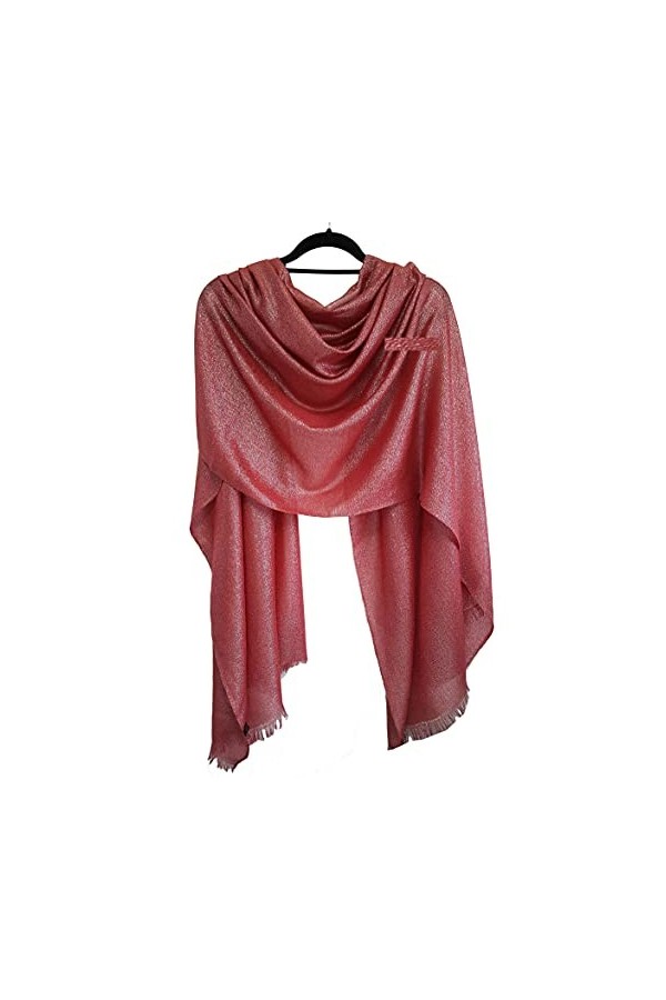 GFM Écharpe de soirée scintillante pour femme, or rose blanc- SCF-X17-sfdrsn 