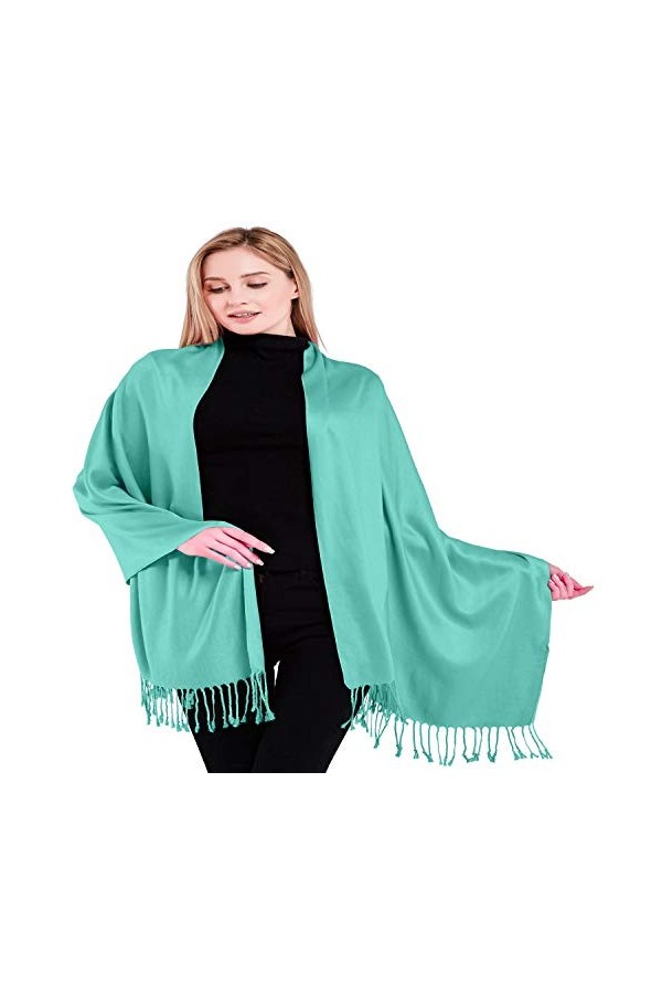 CJ Apparel Bleu Vert Solides Couleur Châle Secondes écharpe étole Wrap Châles Pashminas Nouvelle