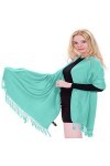 CJ Apparel Bleu Vert Solides Couleur Châle Secondes écharpe étole Wrap Châles Pashminas Nouvelle