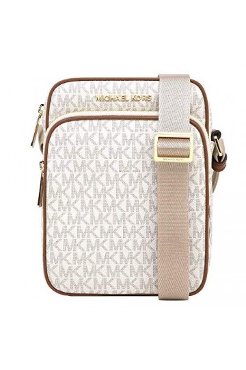 Michael Kors Jet Set Travel Signature PVC Medium Flight Bag - Vanilla