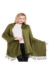 CJ Apparel Vert Olive Solides Couleur Châle Secondes écharpe étole Wrap Châles Pashminas Nouvelle