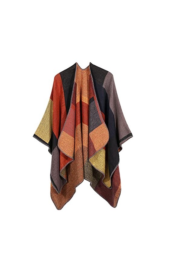 NCTCITY Femmes Poncho Cape Réversibles Écharpe Tricot Châles Chauds Cardigans Élégantes Manteau Décontractée Couverture Surdi