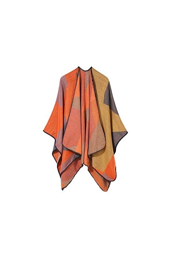 NCTCITY Femmes Poncho Cape Réversibles Écharpe Tricot Châles Chauds Cardigans Élégantes Manteau Décontractée Couverture Surdi