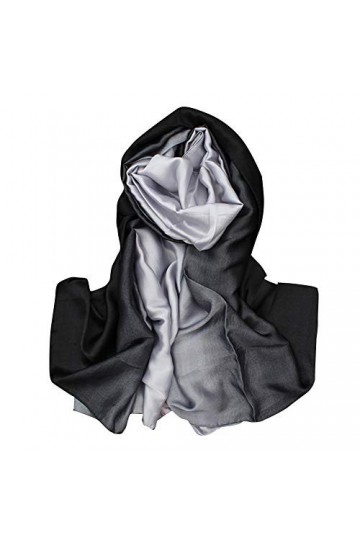 FEOYA - Foulard Femme Soie Simili Doux Satin Confortable Couleur Dégradé Spécial, Châle Écharpe Automne Été Style Élégant Cas