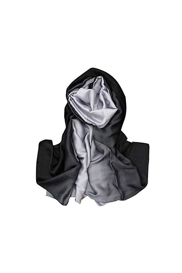 FEOYA - Foulard Femme Soie Simili Doux Satin Confortable Couleur Dégradé Spécial, Châle Écharpe Automne Été Style Élégant Cas
