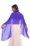 keivvsh Écharpe longue en mousseline de soie pour demoiselle dhonneur, bleu roi, taille unique