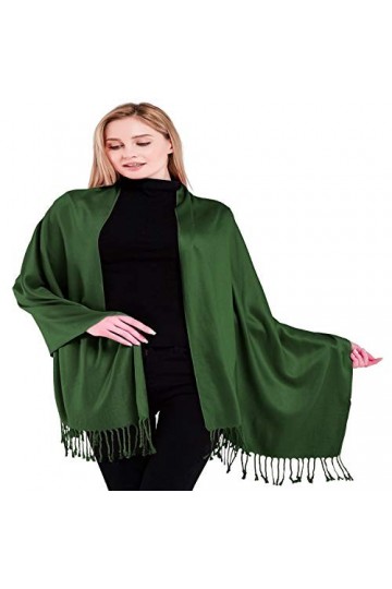 CJ Apparel Vert Foncé Solides Couleur Châle Secondes écharpe étole Wrap Châles Pashminas Nouvelle