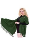CJ Apparel Vert Foncé Solides Couleur Châle Secondes écharpe étole Wrap Châles Pashminas Nouvelle