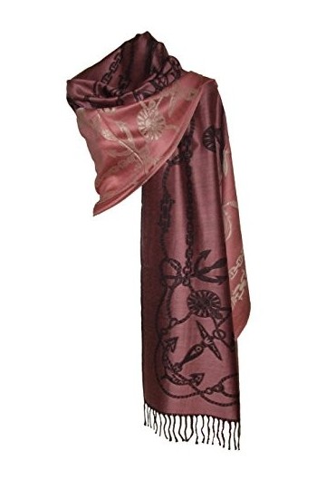 itendance Etole écharpe Pashmina et Soie - Motifs Ancre Marine