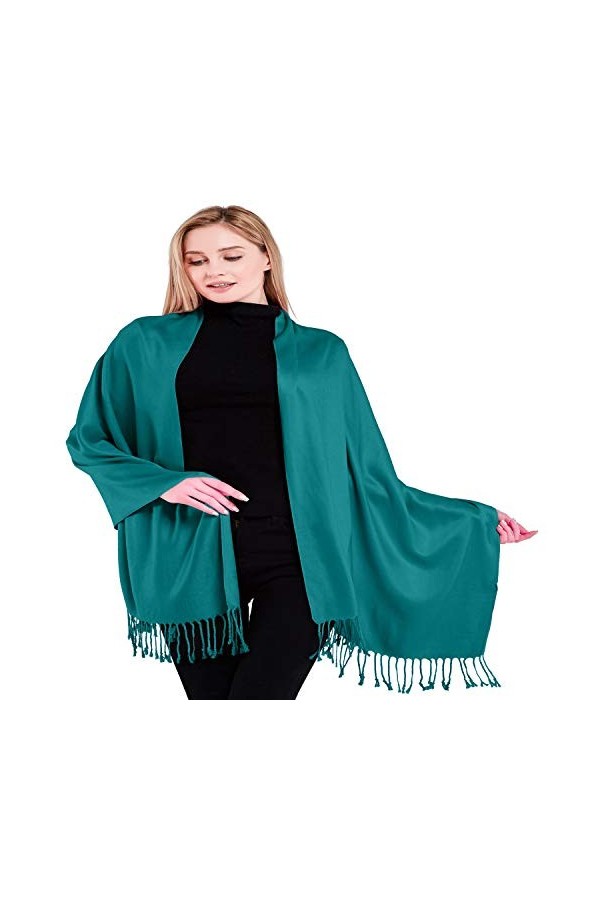 CJ Apparel Teal Vert Solides Couleur Châle Secondes écharpe étole Wrap Châles Pashminas Nouvelle