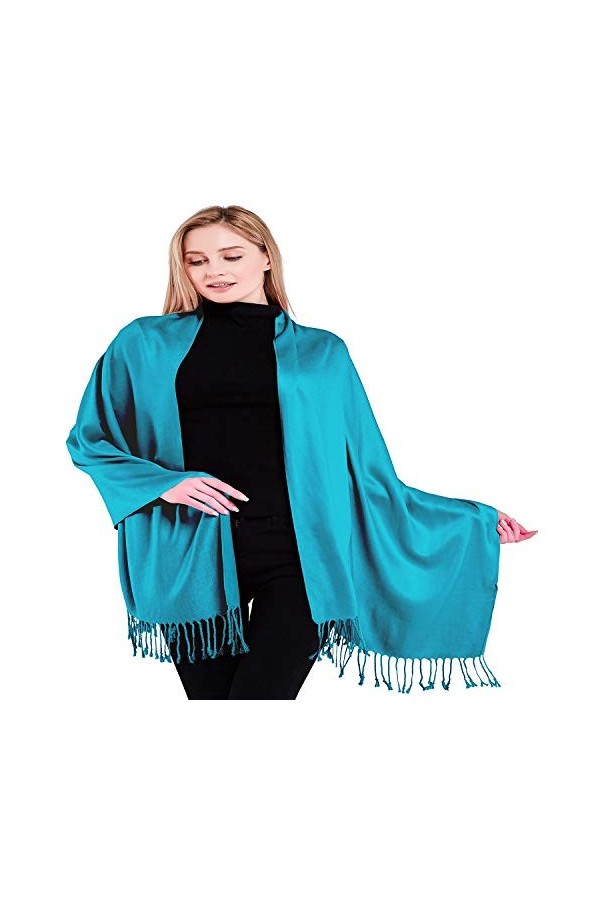 CJ Apparel Turquoise Solides Couleur Châle Secondes écharpe étole Wrap Châles Pashminas Nouvelle