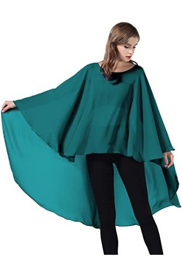 BEAUTELICATE Châle Étole En Mousseline de Soie Léger Cape Poncho Ample De Mariage D’été Soirée Femme Mariée Demoiselle dhonn