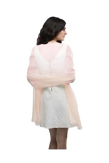 Basic Sense Grand châle uni transparent pour fête de mariage, écharpe de plage, Pêche nude, taille unique