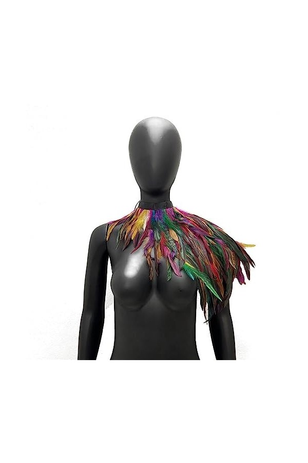 Collier Col Châle En Plumes Gothique Dames Plumes Naturelles Épaule En Halloween Costume Partie Foulard Cape Top