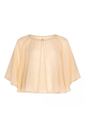 Bolerose Doux Mariage Portefeuille Soirée Transparente Mousseline de soie Paréo Cape Chale Or champagne, Taille unique 