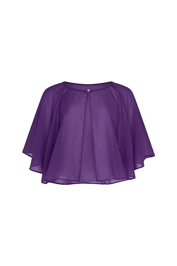 Bolerose Doux Mariage Portefeuille Soirée Transparente Mousseline de soie Paréo Cape Chale Or champagne, Taille unique 