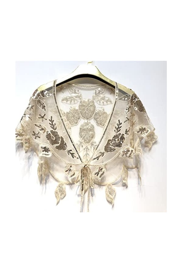 OUBFUUY doux broderie de neige écharpe dorée brillante châle de soirée châle de mariage châle de mariée