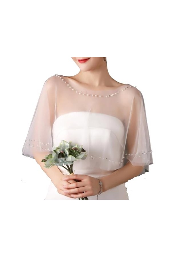 OUBFUUY doux broderie de neige écharpe dorée brillante châle de soirée châle de mariage châle de mariée