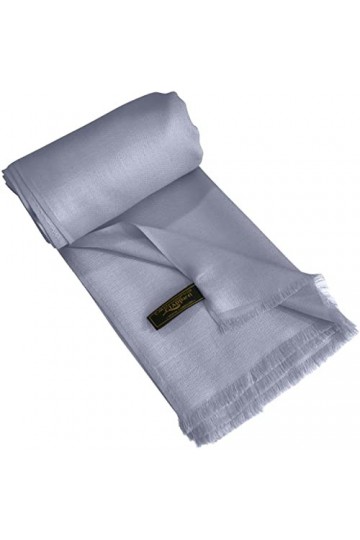 CJ Apparel Foulard à franges népalaises - Couleur unie - Pashmina, gris, taille unique