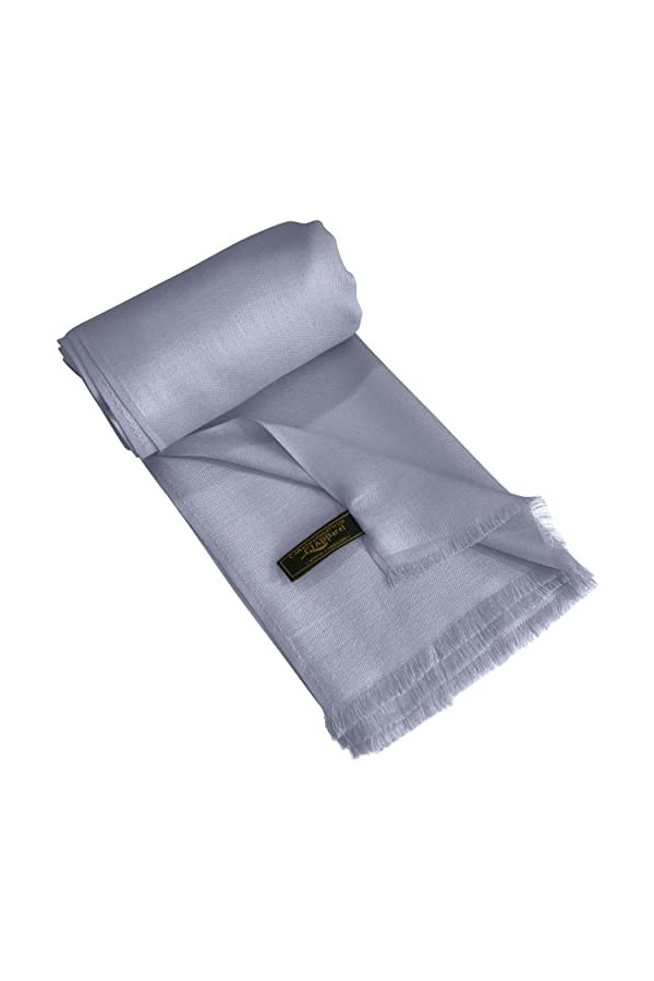 CJ Apparel Foulard à franges népalaises - Couleur unie - Pashmina, gris, taille unique